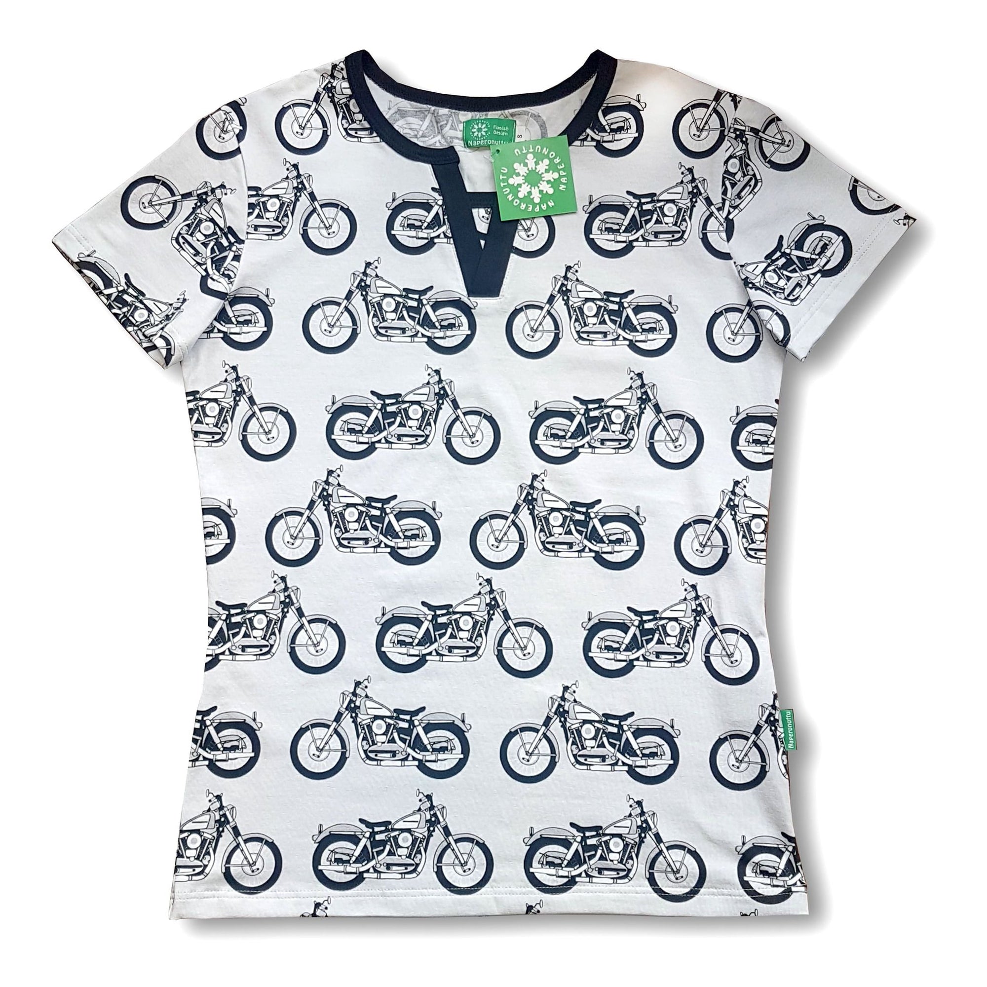Adult's Biker V-Neck Short Sleeve Shirt-Naperonuttu-Modern Rascals