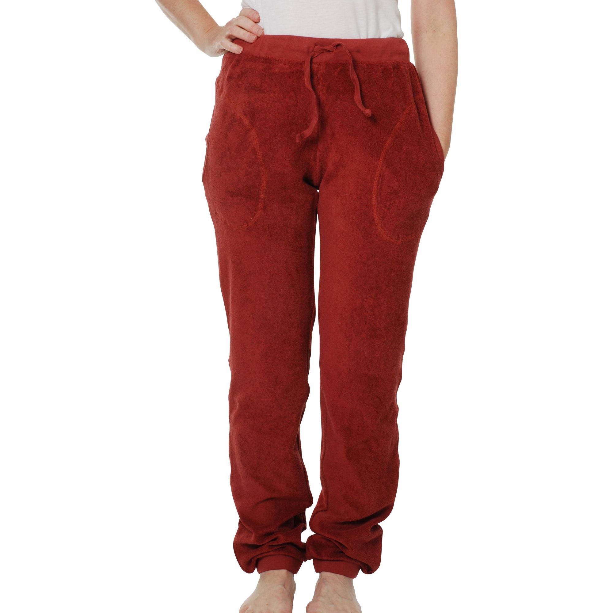 Adult's Brick Red Terry Trousers-Duns Sweden-Modern Rascals