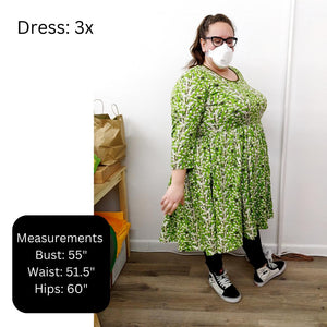 Adult's Dandelion Long Sleeve Dress With Gathered Skirt-Duns Sweden-Modern Rascals