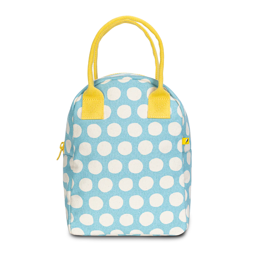 Blue Dots Zippered Lunch Bag-Fluf-Modern Rascals