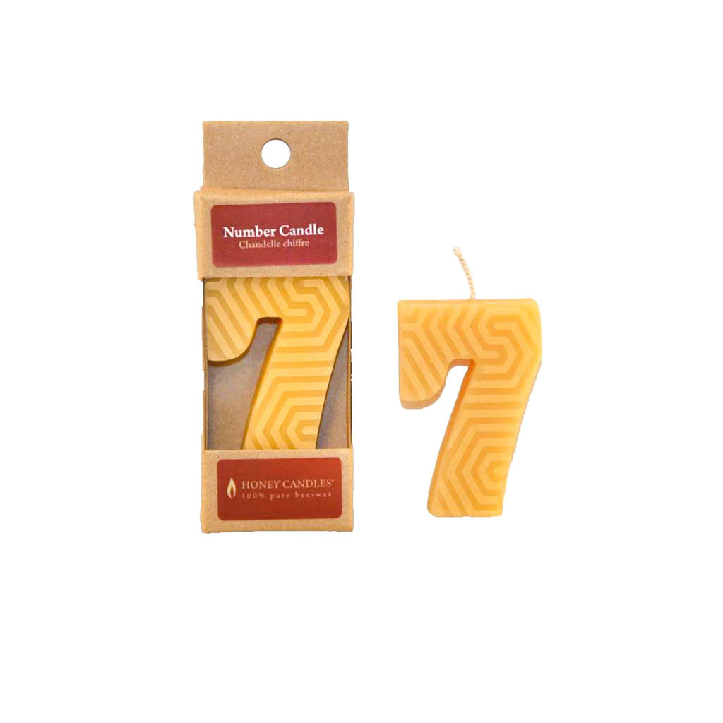 Honey Candles - Natural Birthday Candle - Number 7-Honey Candles-Modern Rascals
