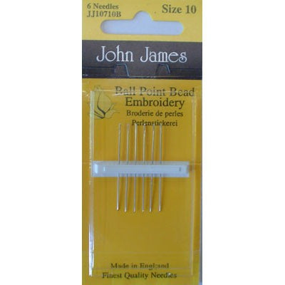 John James Ball Point Bead Embroidery Needles, Size 10, 6 Count-Repair-Modern Rascals
