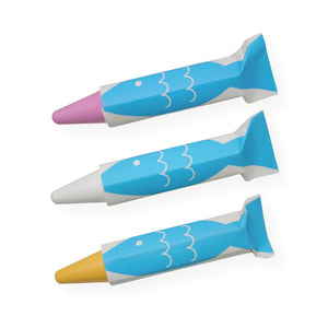Kitpas Rice Wax Bath Crayons - Shell 3 pack - Yellow, White, Pink-Kitpas-Modern Rascals