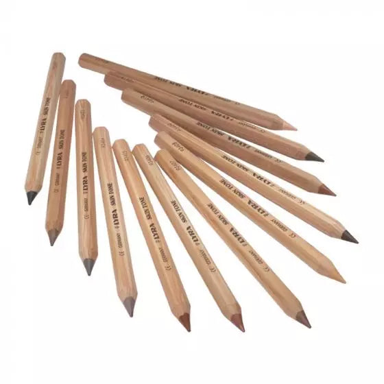 Lyra Giant Coloured Pencils - Skin Tone Box - 12 pencils-Lyra-Modern Rascals