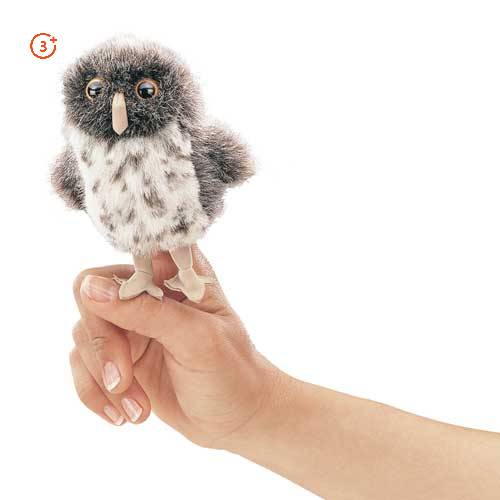 Mini Spotted Owl Finger Puppet-Folkmanis Puppets-Modern Rascals