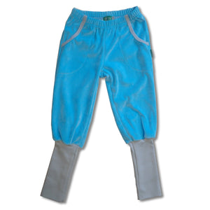 NEW Blue Velour Pants With Long Rib-Naperonuttu-Modern Rascals