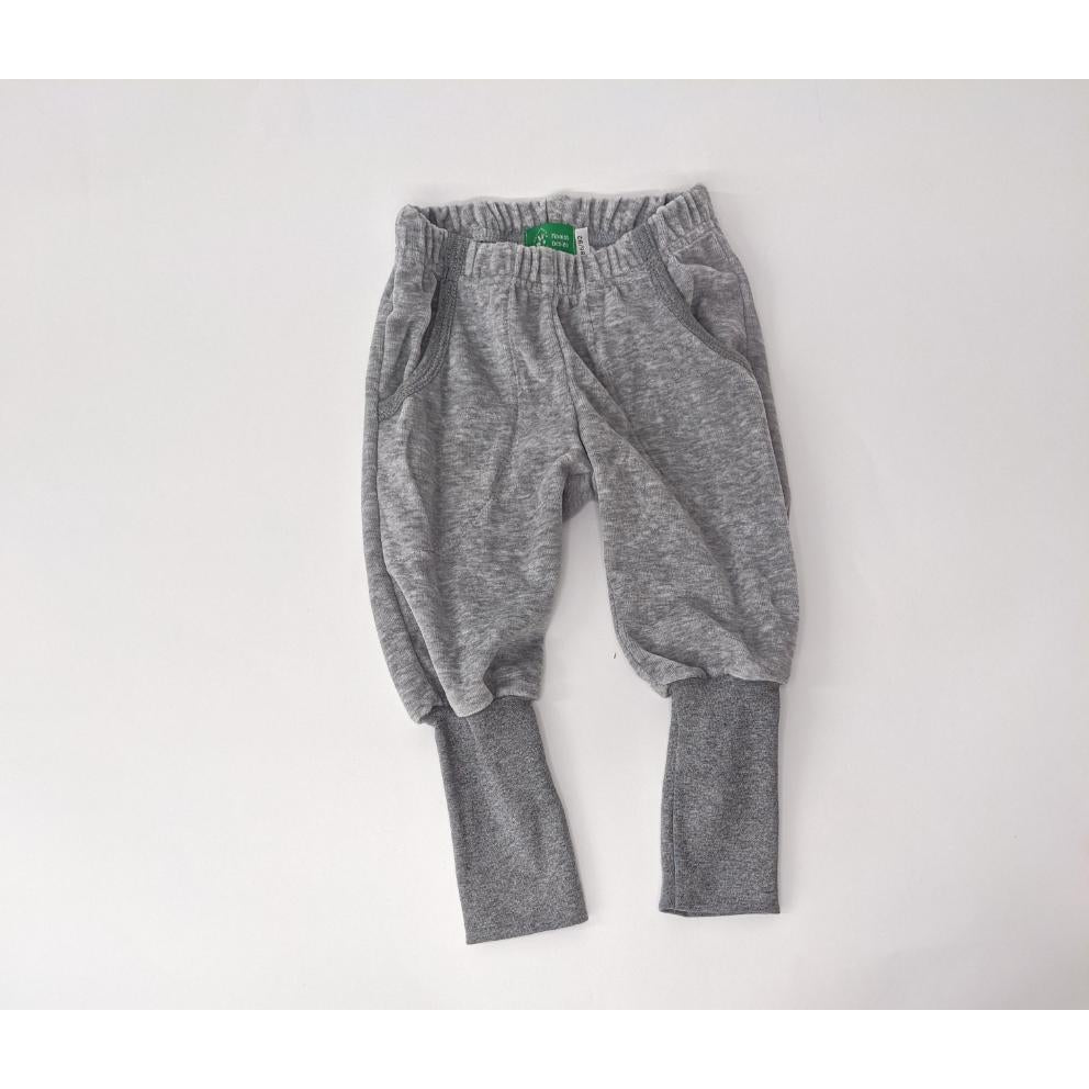 NEW Grey Velour Pants With Long Rib-Naperonuttu-Modern Rascals