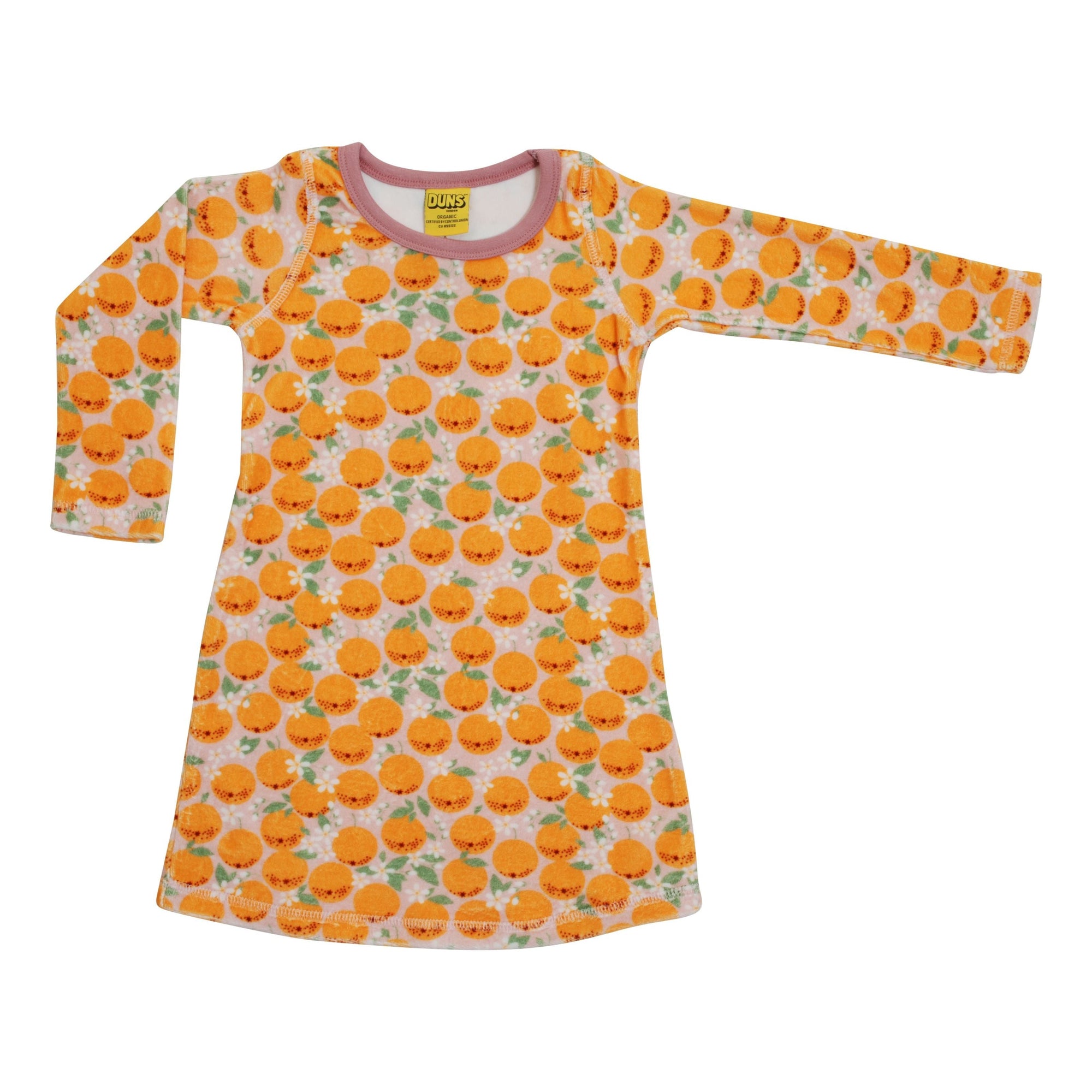 Oranges Velour Long Sleeve Dress - Pink-Duns Sweden-Modern Rascals