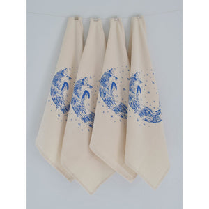 Organic Fox Cloth Napkins Set of 4 - Blue-Hearth and Harrow-Modern Rascals