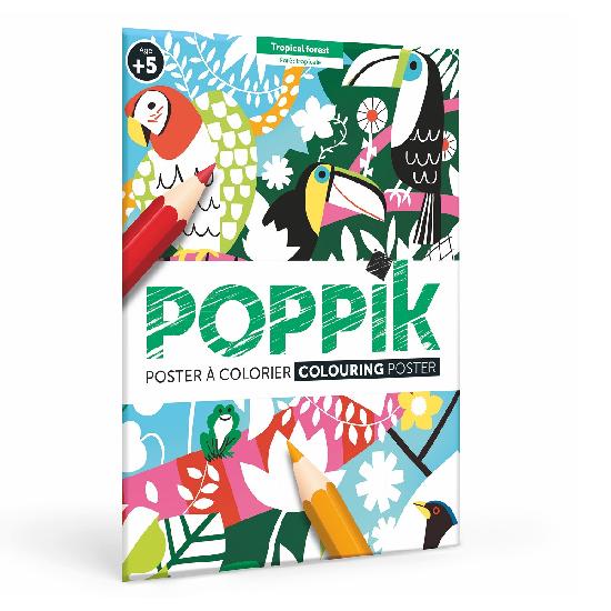 Poppik Colouring Poster - Tropical Forest-Poppik-Modern Rascals