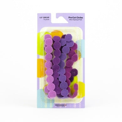 Pre-Cut Wool Circle Pack - 1/2" Violet-WonderFil Specialty Threads-Modern Rascals