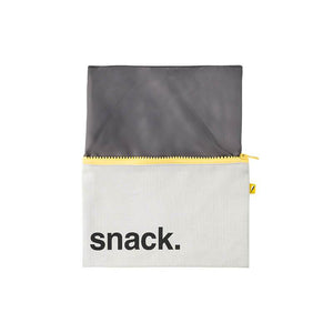'Snack' Black Zip Snack Sack (Snack Size)-Fluf-Modern Rascals