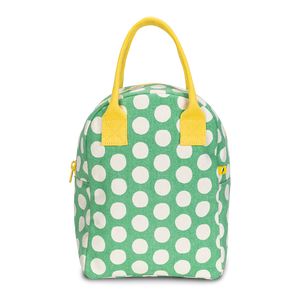 Spring Green Dots Zippered Lunch Bag-Fluf-Modern Rascals
