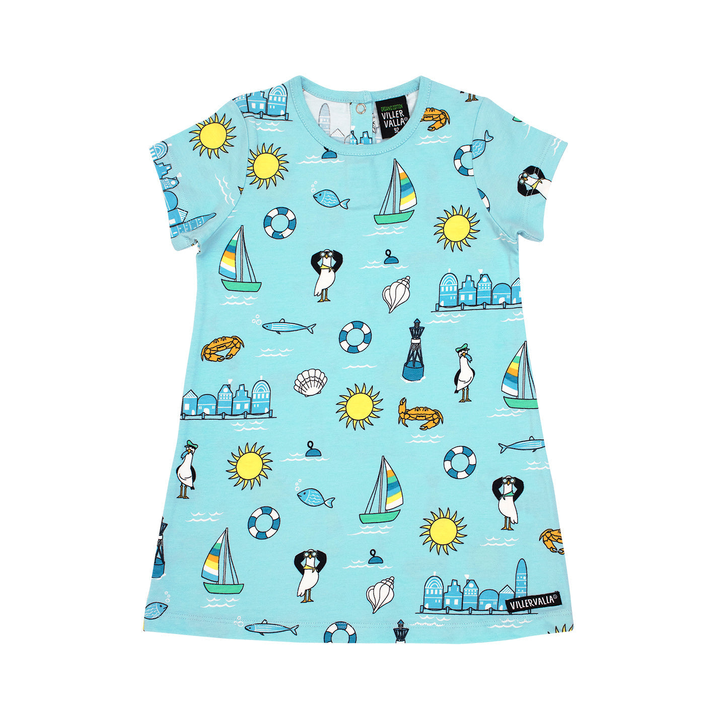 Summer Print Short Sleeve Dress - Light Aruba-Villervalla-Modern Rascals