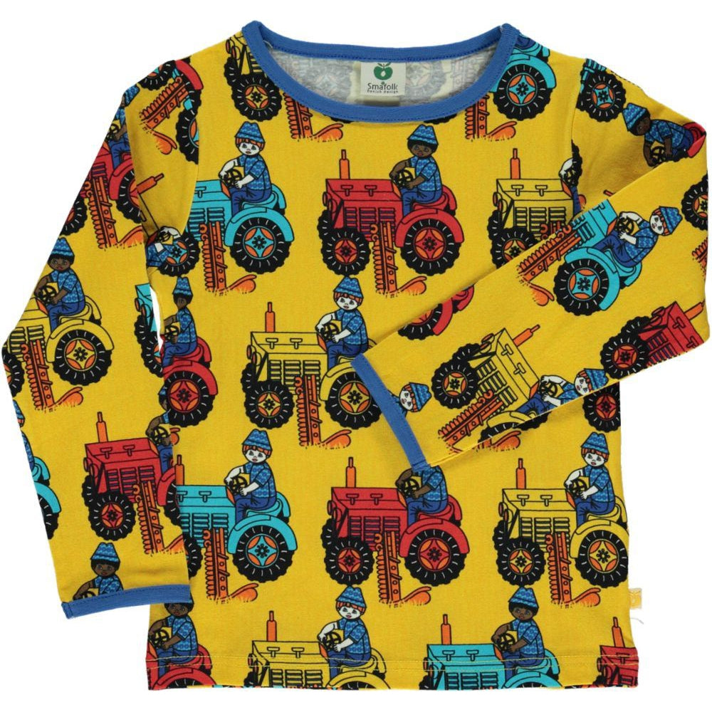 Tractor Long Sleeve Shirt - Yellow - 1 Left Size 7-8 years-Smafolk-Modern Rascals