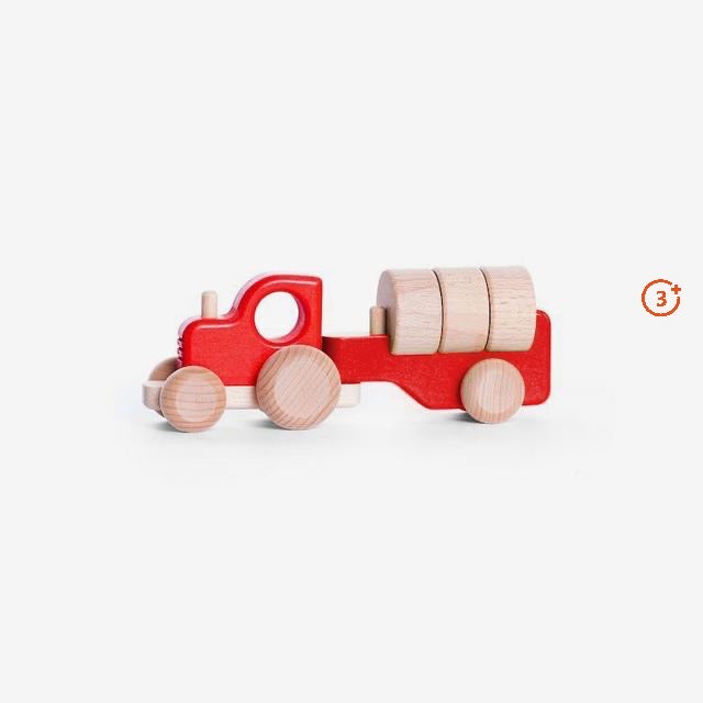 Tractor with Blocks - Red-Bajo-Modern Rascals