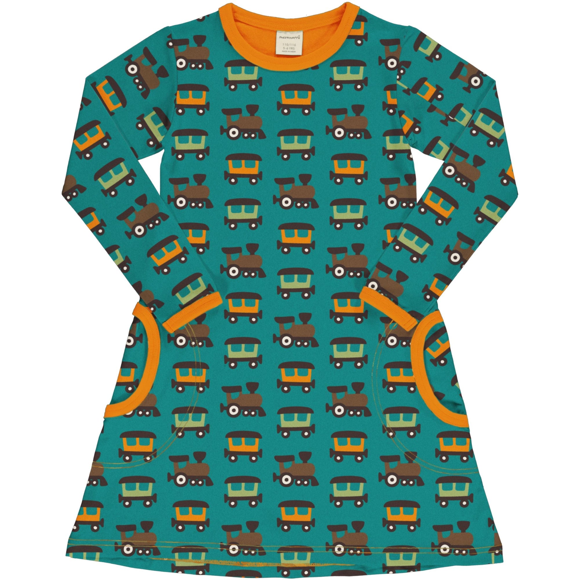 Train Long Sleeve Dress - 1 Left Size 1-2 years-Maxomorra-Modern Rascals