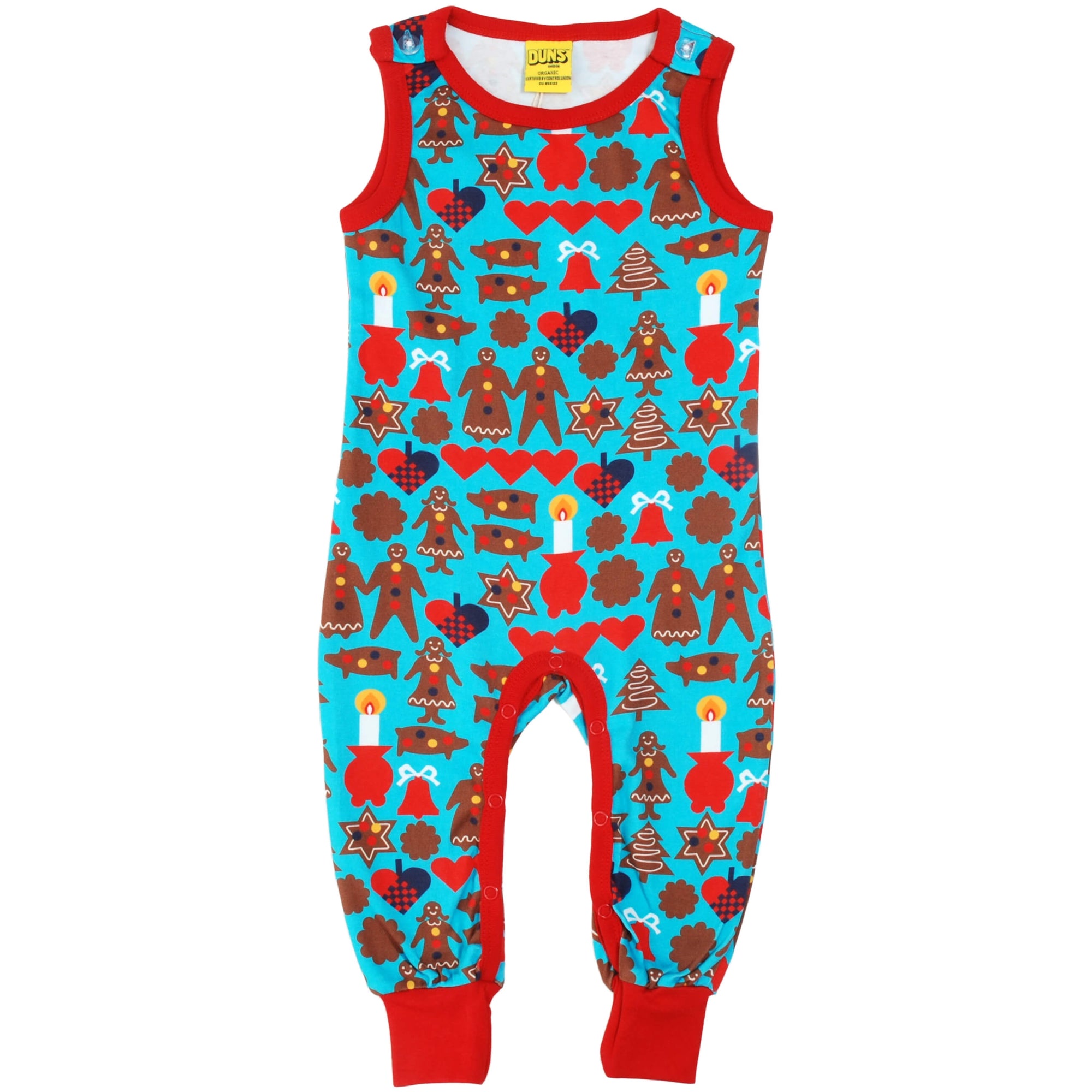Turquoise Gingerbread Dungarees - 1 Left Size 2-4 months-Duns Sweden-Modern Rascals