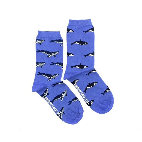 Women's Humpback Whale & Orca Mismatched Socks-Friday Sock Co.-Modern Rascals