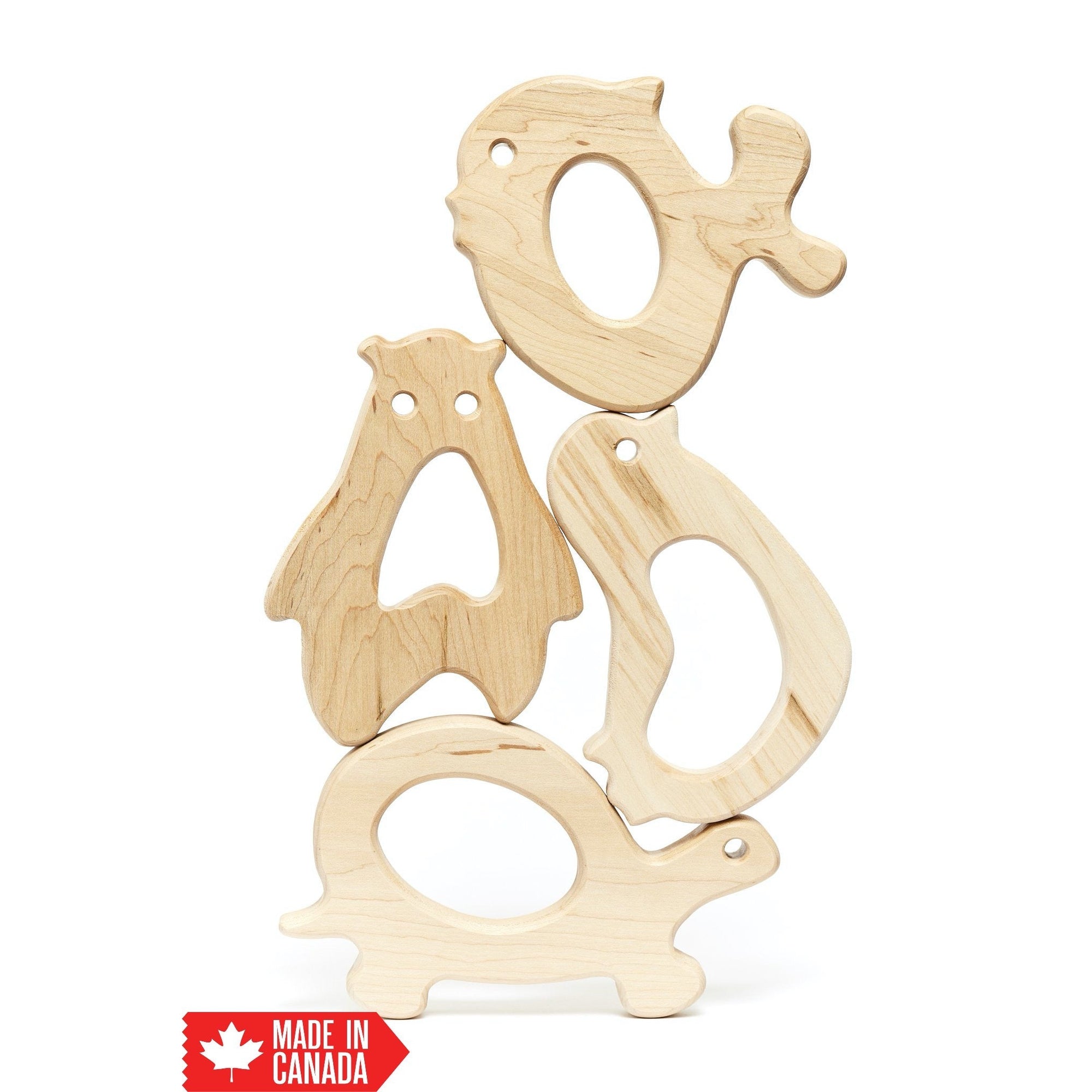 Wooden Stacking Animal Teethers-Tiny Tree Wood Co-Modern Rascals