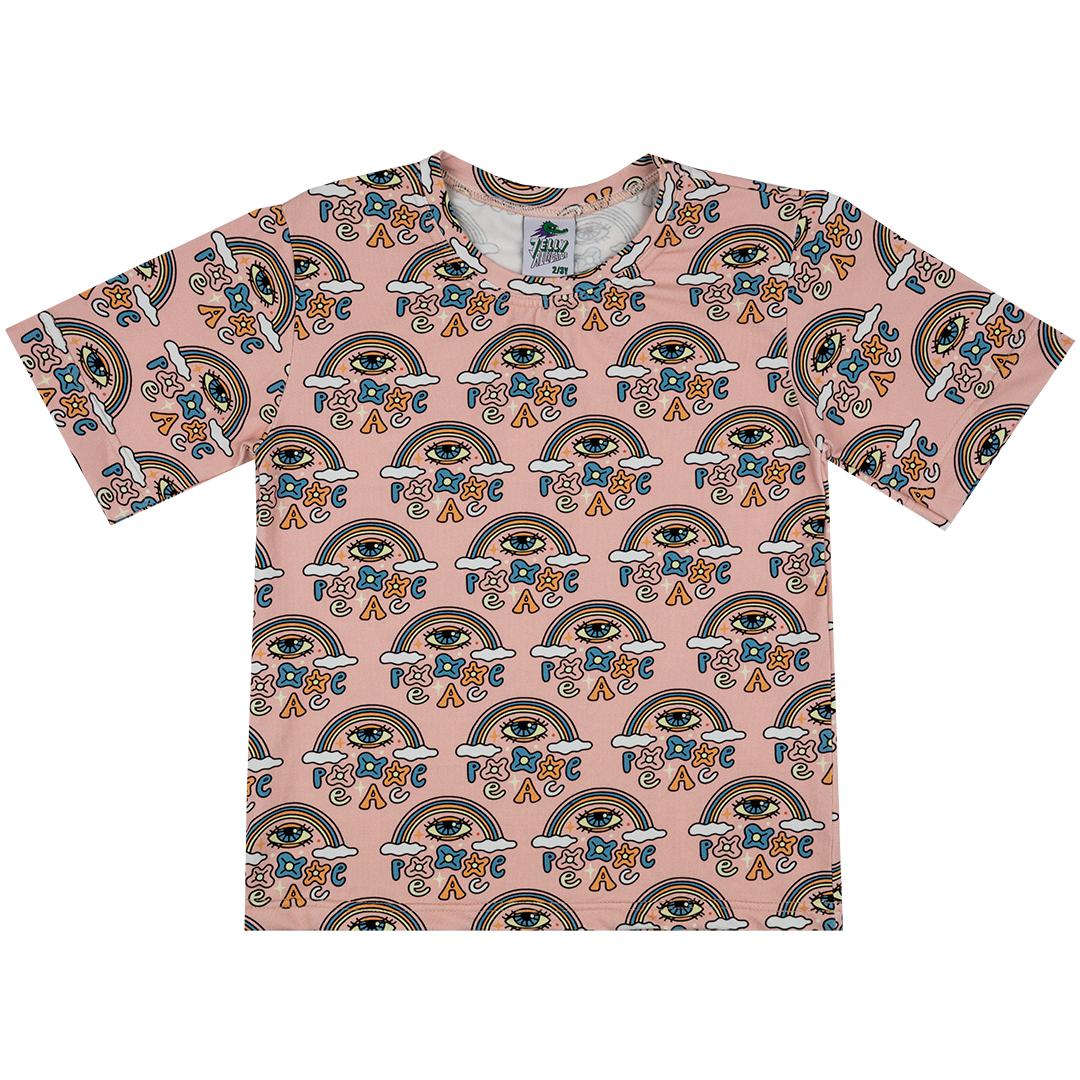 World Peace Short Sleeve Shirt - Powder Pink-Jelly Alligator-Modern Rascals